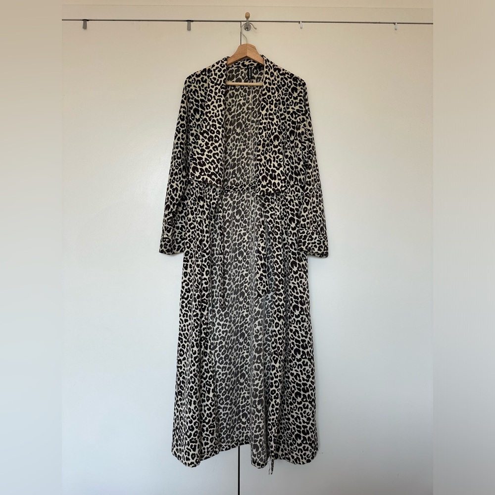 Something Navy Animal Print Long Robe - Picture 2 of 8